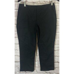So Slimming By Chicos Cuff Capri Pants 00 (Size‎ 2) Black Stretch Pockets 63